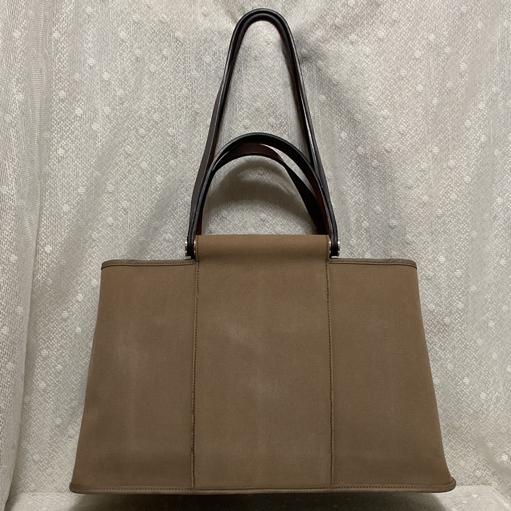 *SOLD*Hermès Toile H Cabag Elan Etoupe Canvas With Leather Expandable Tote bag - Picture 5 of 17